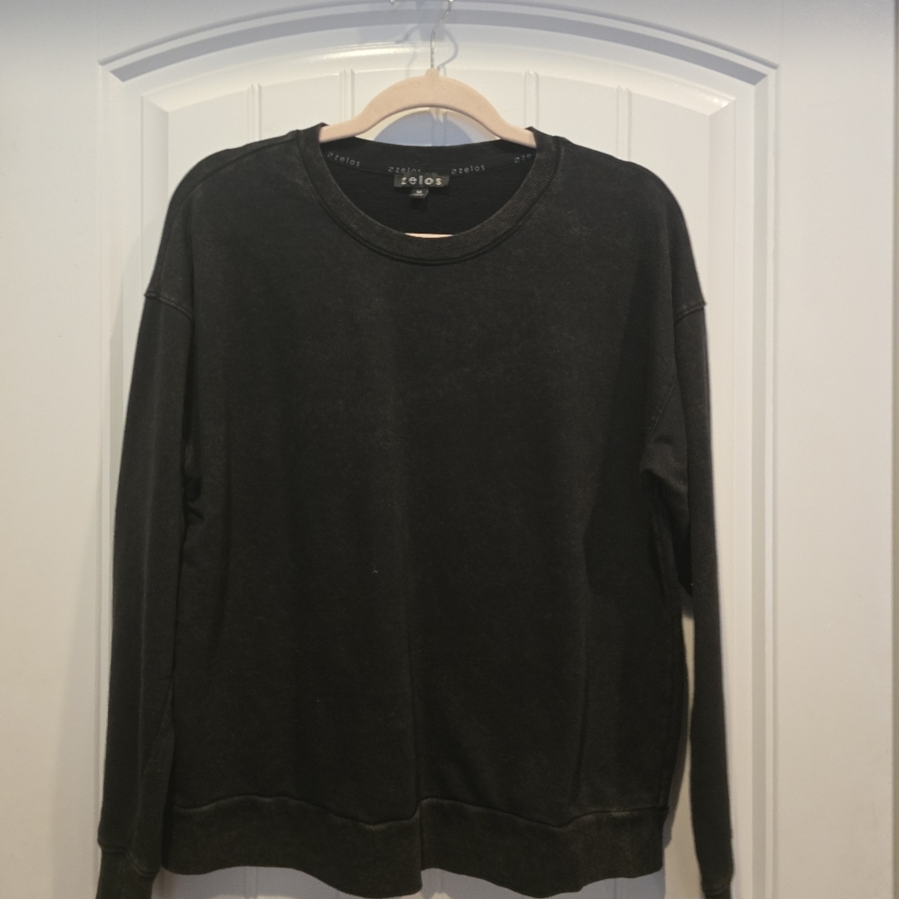 ZELOS Women's Charcoal Crewneck Sweater